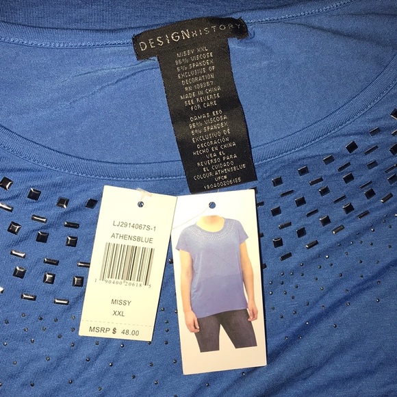 New! Design History top with metal embellishments - Picture 4 of 4